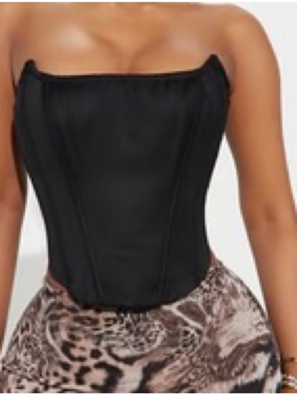 Fashion Nova Black Strapless Corset Camisole